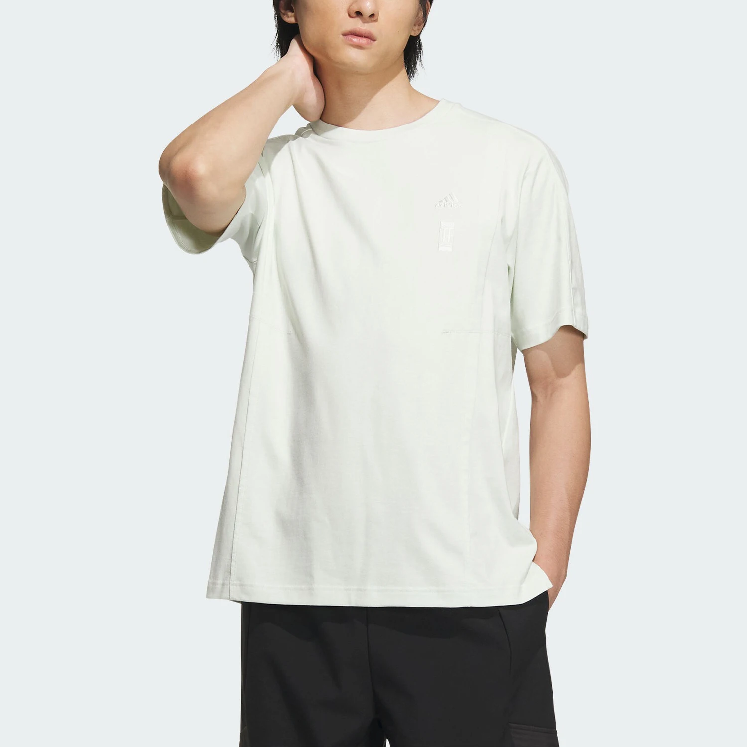 アディダス-正規品-wj-mh-tee-武極シリーズ-メンズ-カジュアル-半袖-ix4293