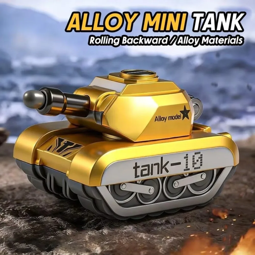 Holiday Present Alloy Material Alloy Tank Rotating Turret Cool Design Armored Vehicle Fun Mini Tank Boys