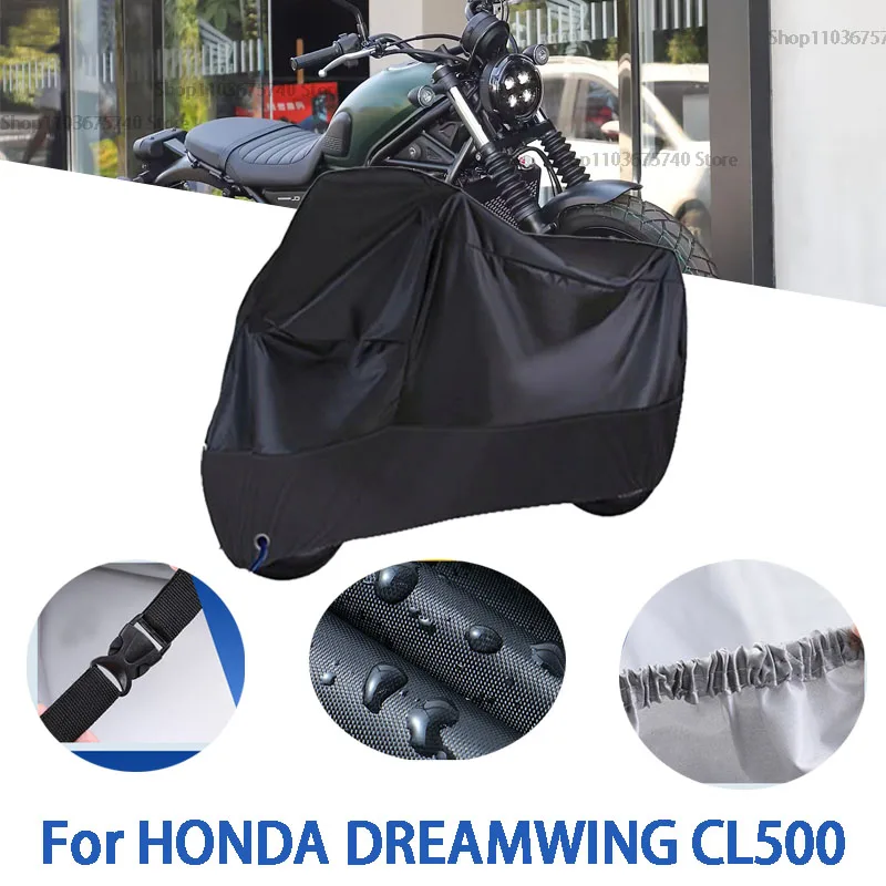 

Полные чехлы для мотоциклов для HONDA DREAMWING CL500, автомобильные чехлы на открытом воздухе, защита от солнца, пыли, без ушей, утолщенные оксфордские чехлы, аксессуары