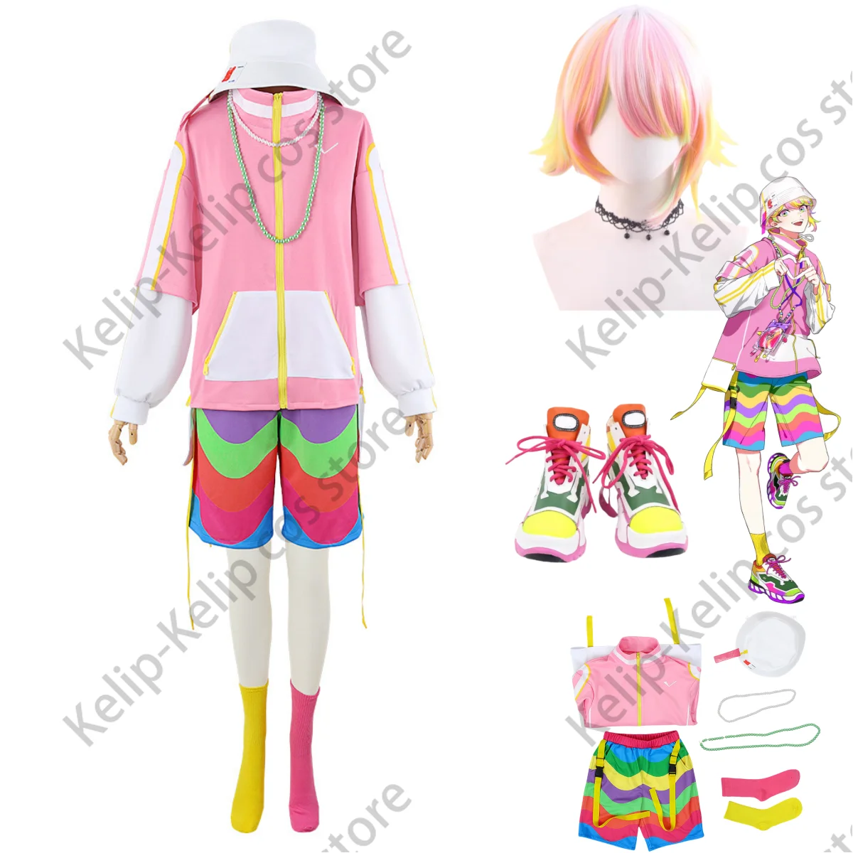 Anime Paradox Live Mcname：Kantaro Cosplay Costume VISTY Wig Hip Hop Sportswear Hoodies Shoe Man Woman Daily Leisure Party Suit