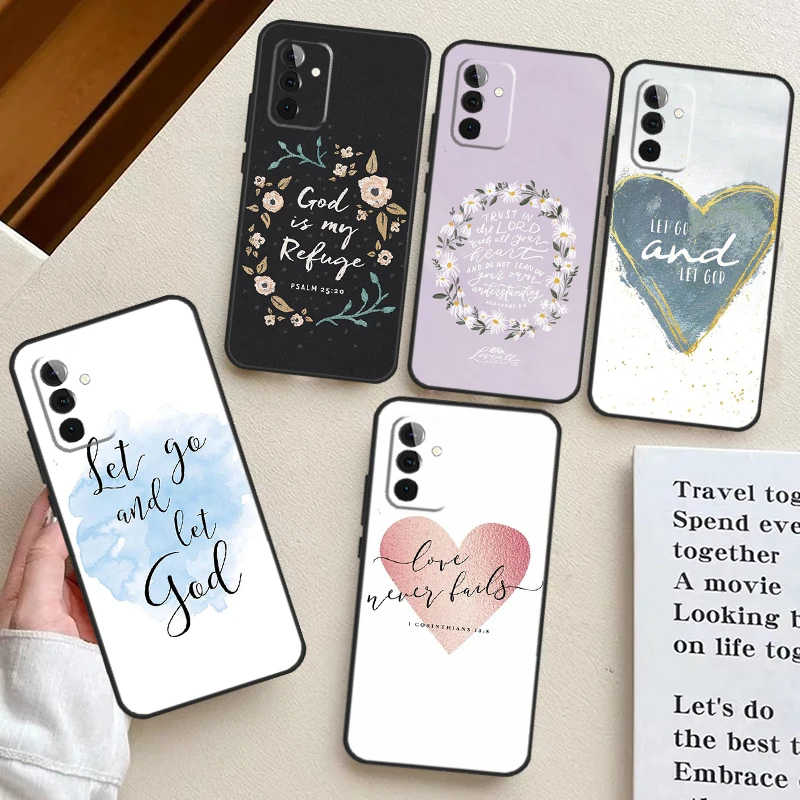 Christian Scripture Case For Samsung Galaxy A34 A54 A14 A24 A53 A33 A13 A52 A32 A22 A12 A71 A51 A15 A25 Coque