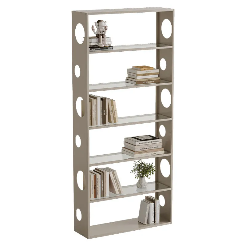 CX simple living room bookshelf cream wind floor wrought iron multi-layer storage rack