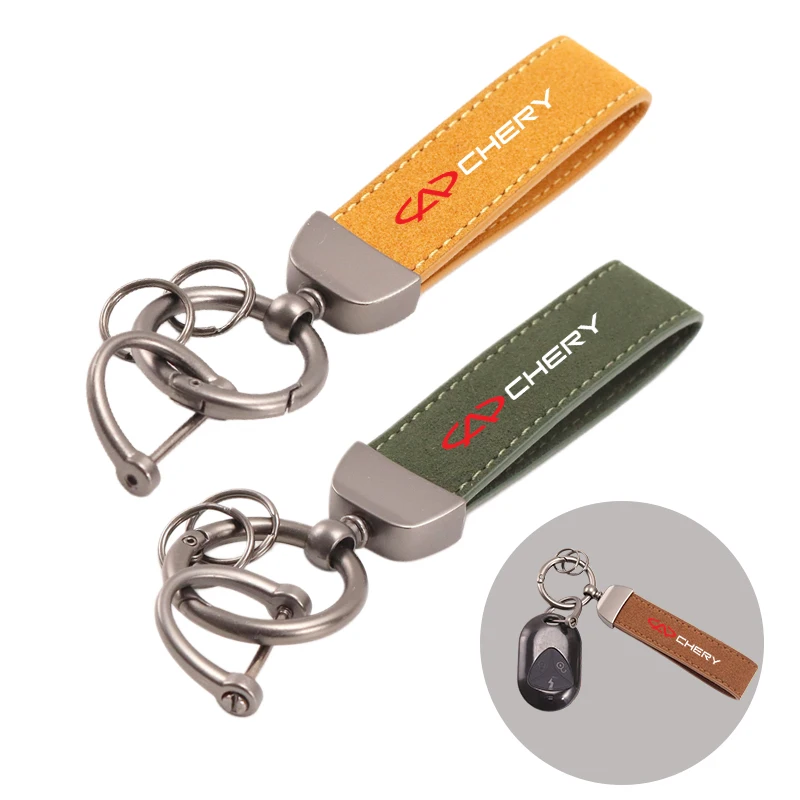 2026 Wildleder-Schlüsselanhänger Sportwagen-Schlüsselanhänger Personalisiertes Geschenk mit Emblem für Chery Omoda Tiggo Pro Fulwin Arrizo Fora Amulet E3 X1 T11 EQ7