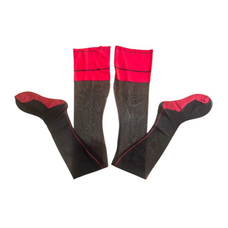 M XL Plus Size 85cm/95cm Ladies Long Legs Stockings Foot Shaped Colorful Stockings With Back Line Soft Nylon Thigh High Medias