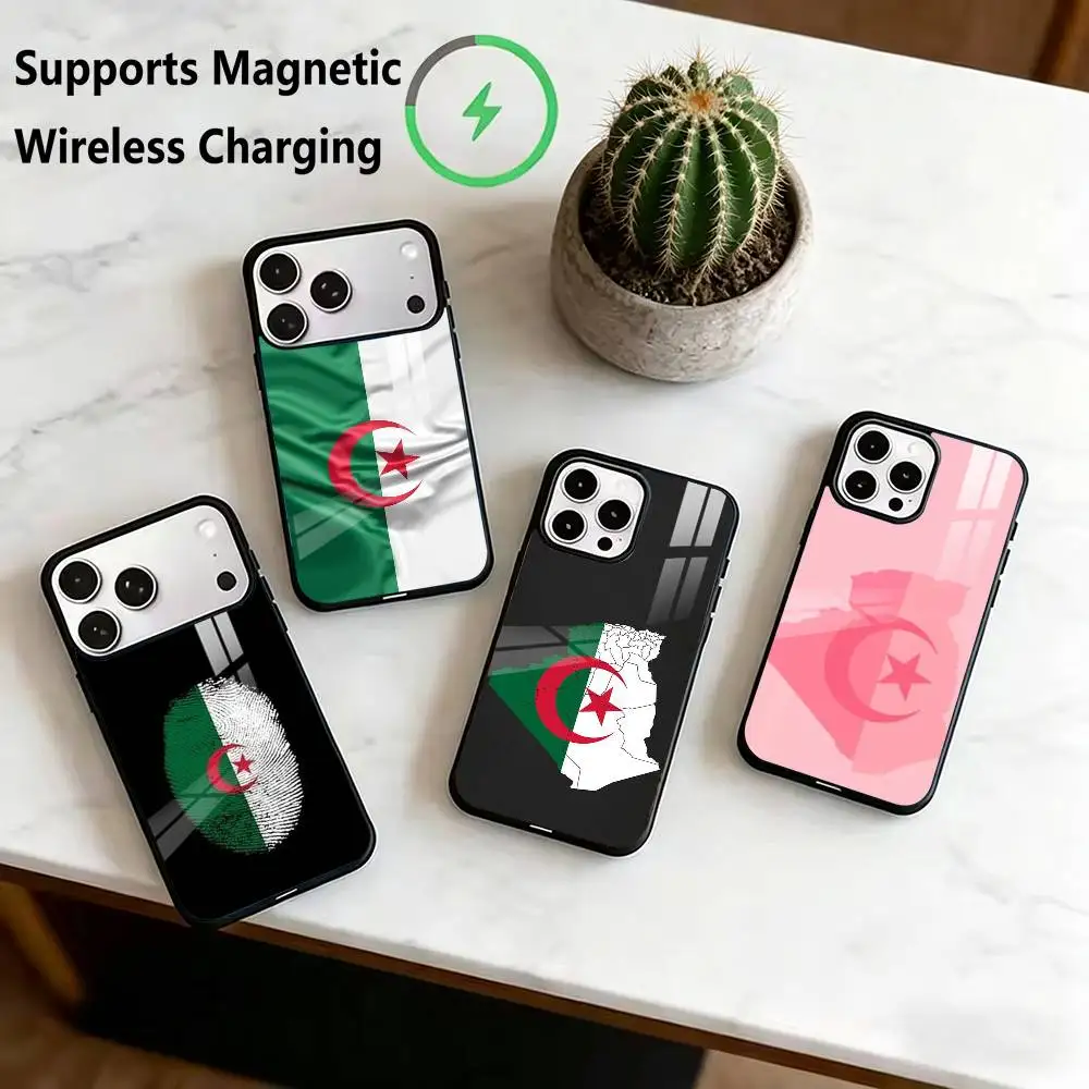 The Flag of Algeria  Phone Case For iPhone18 17,16,15,14,13,12,11 Plus,Pro Compatible with magnetic wireless charging Gift