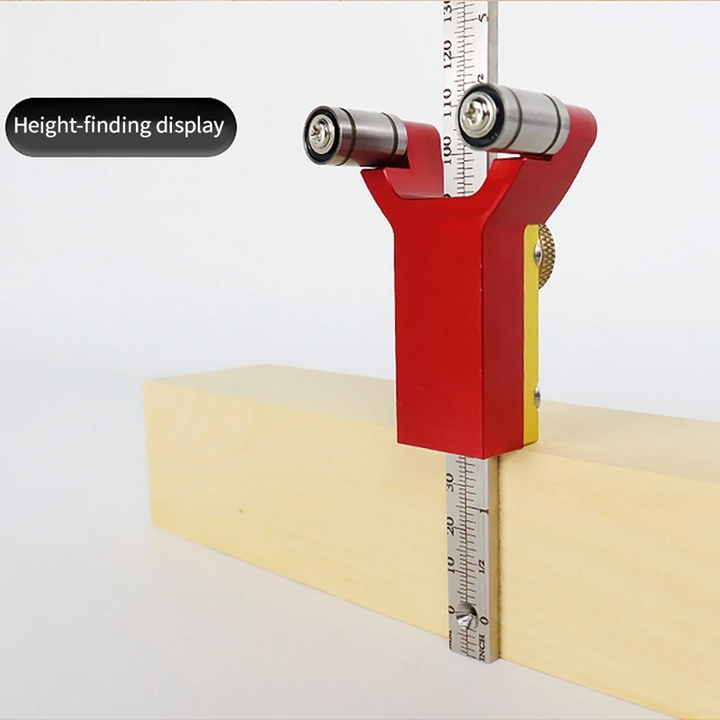 Woodworking Scribing Straight Line Arc Scribing Ruler Aluminum Alloy Precision Parallel Scribing Gauge Measuring Tool Durable