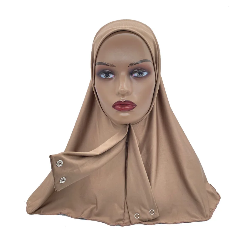 Soild Color Muslim Hijab Turban Full Cover Headscarf