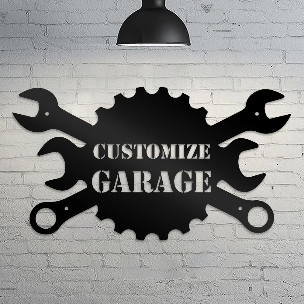 

1pc Garage wrenches funny Customized Name Iron Wall Signs Metal Wall Plaque For Wall Decor