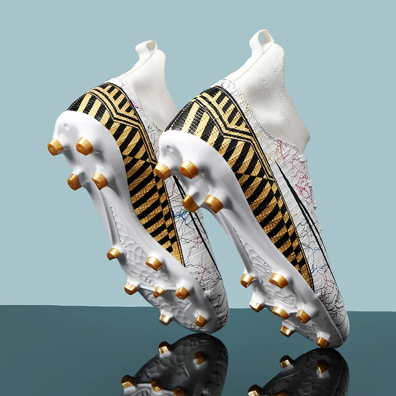 2024 Men's Soccer Shoes Large Size Ultralight Football Boots Boys Sneakers Non-Slip AG Soccer Cleats Ankle Boots Unisex