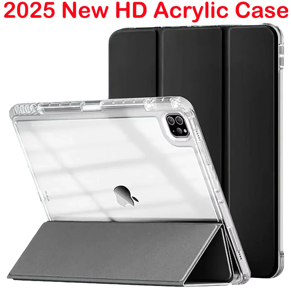 

Чехол для iPad Air 11 2025 года iPad 10-го поколения, 11-го A16 9-го поколения, чехол для iPad Pro 11 4 5 10,9 дюйма 12,9 13 M2 M3 M4 Чехол-держатель для карандашей