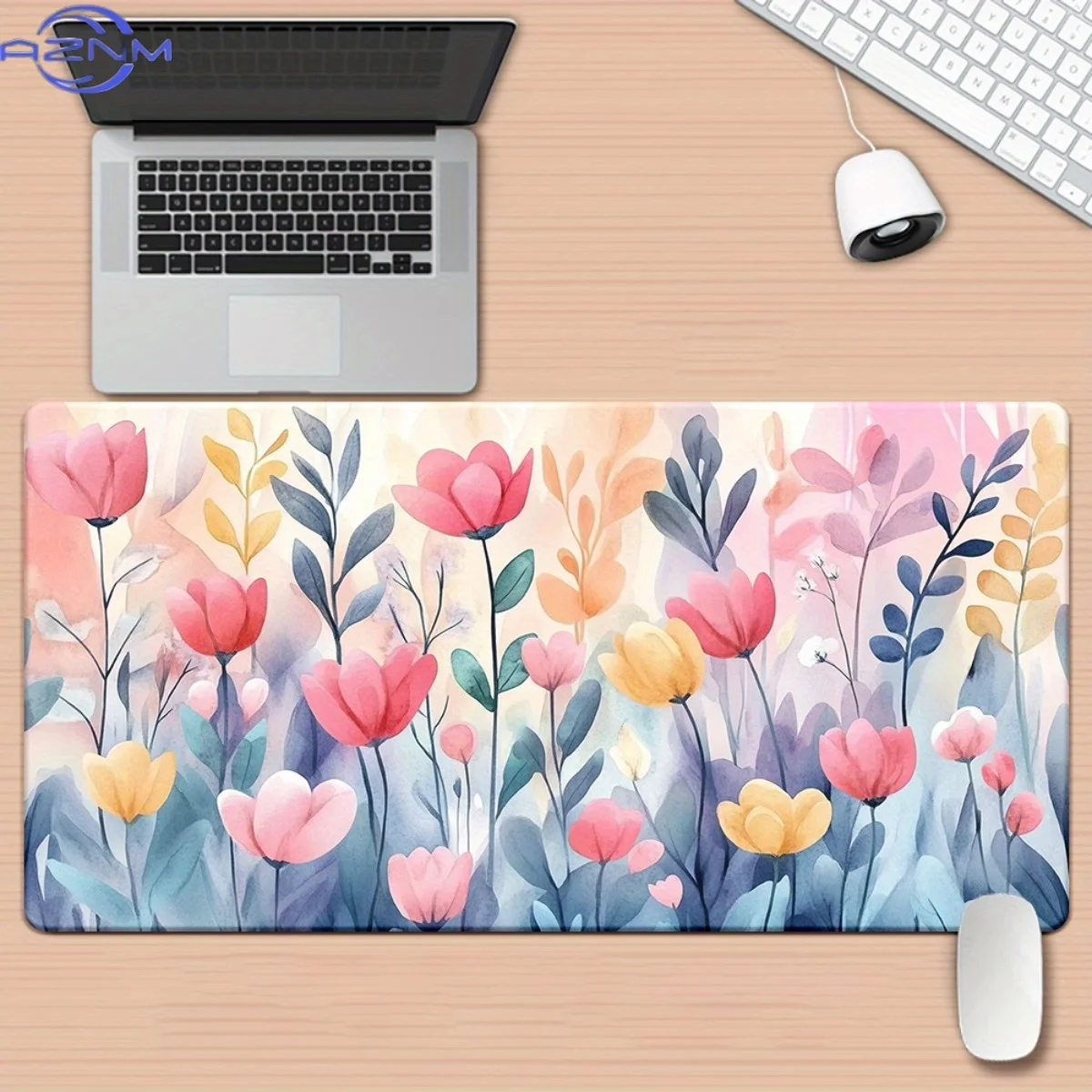 One Piece of a Colorful Floral Design XXL Mouse Pad - High-Definition Printed Desk Mat Suitable for Gaming And Office Use, Featu