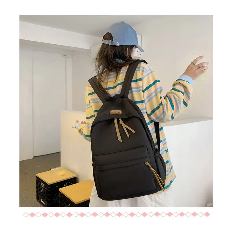 Waterproof Travel Large Capacity Fashion Backpack Teenager Boys Girls School College Students Nylon Simple Backpack