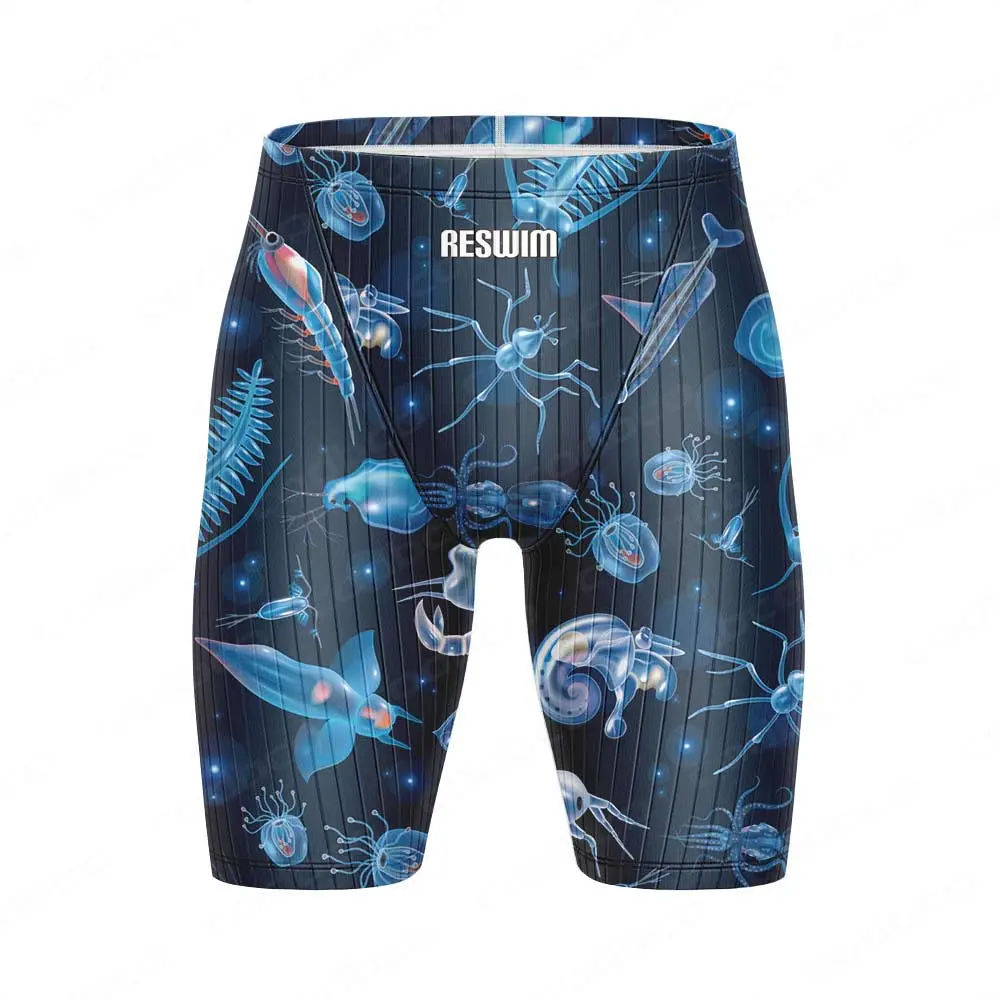 Summer Men's Swim Jammers Swinsuit Short Endurance Athletic Training Swimming Trunks Boy's Water Sports Elastic Swimming Suit
