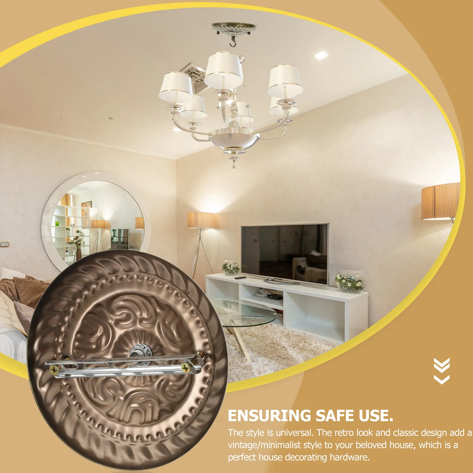 Chandelier Hook Ceiling Cover Plate Retro Iron Vintage Style Mounting Plate Ceiling Light Canopy Pendant Light Parts Canopy Kit