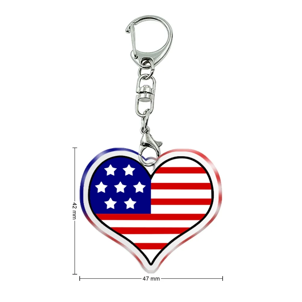 New Women Men Acrylic American Festival Keychain Transparent Acrylic Trinket For Friends Pendants