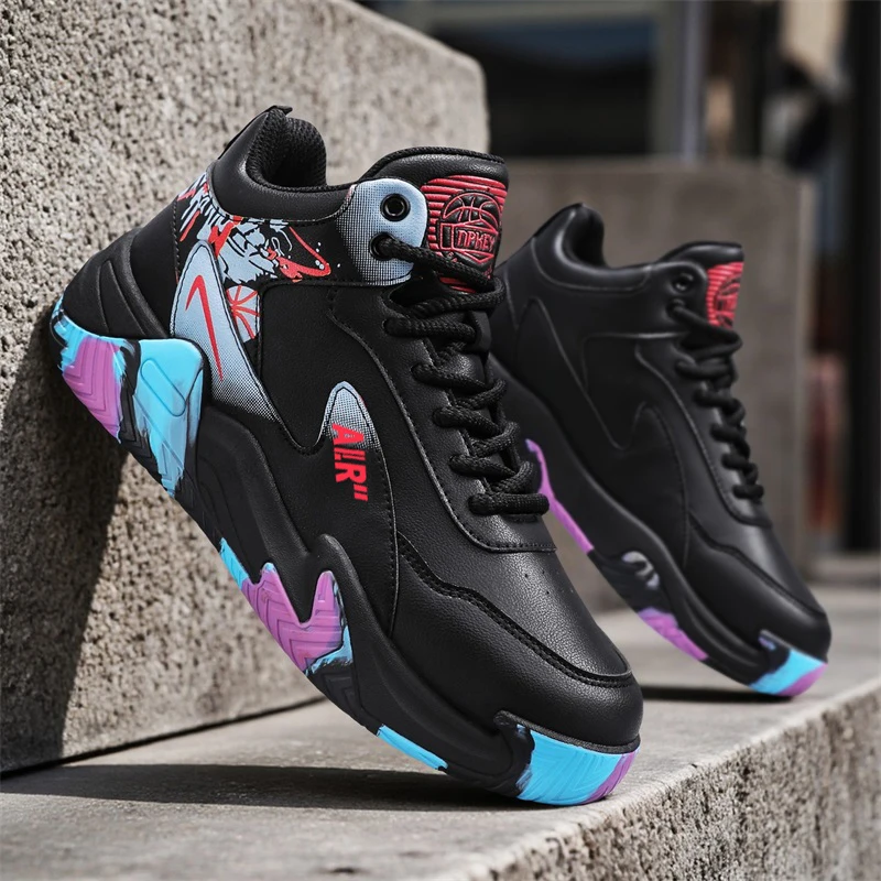 

Новые модные мужские кроссовки, высокие мужские баскетбольные кроссовки, нескользящие уличные кроссовки для бега, модная универсальная повседневная обувь