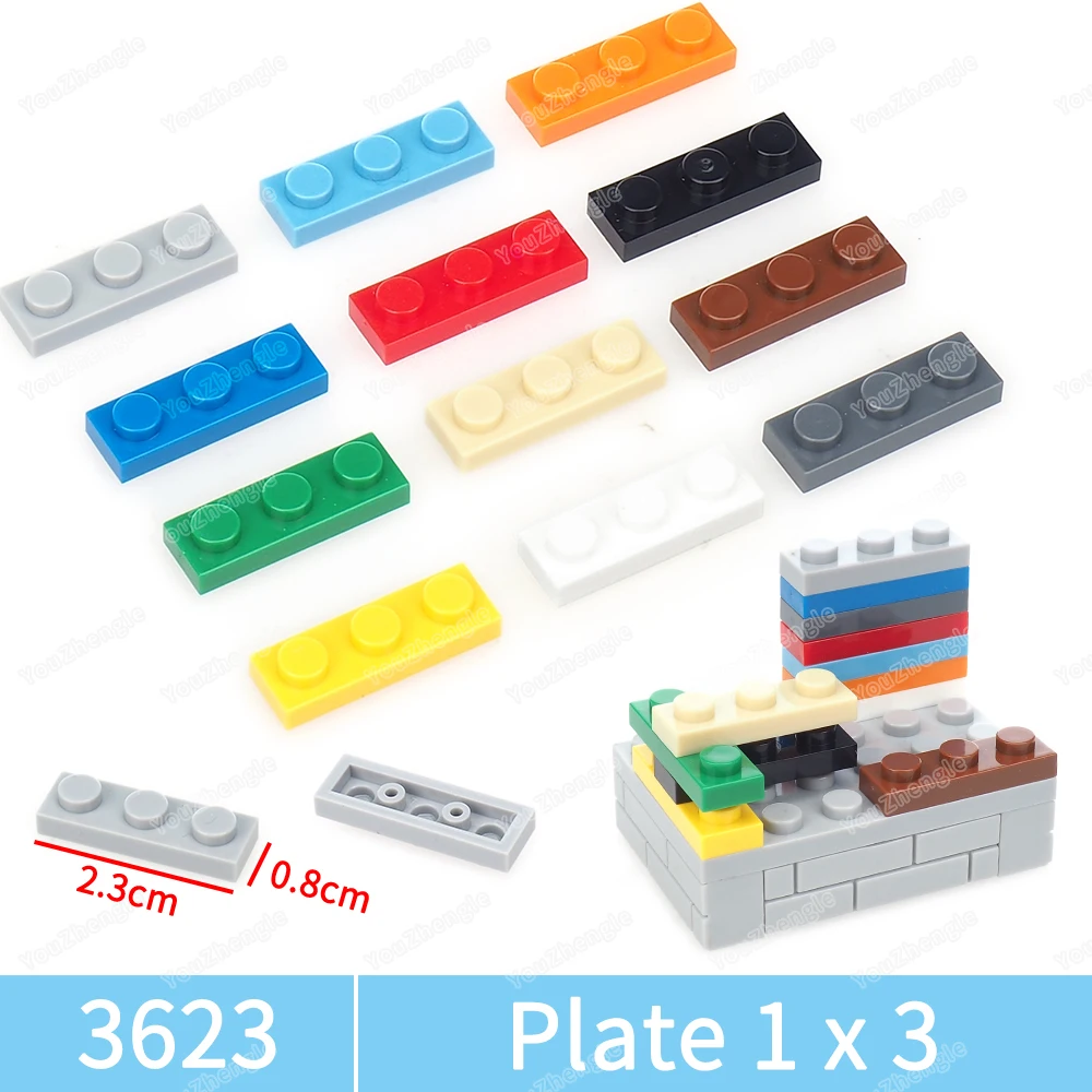 3623 Klocki konstrukcyjne 1x3 kropki Niskie części planszowe Moc Akcesoria Model Figurki Sceny Seria wojskowa Komponenty Prezenty dla dzieci Zabawki do majsterkowania