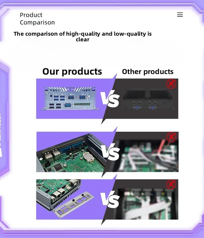 Temperatura costante generazione I7-13 40 ℃   supporto di raffreddamento a pinna in alluminio senza ventola chiusa porta multi-rete seriale industr