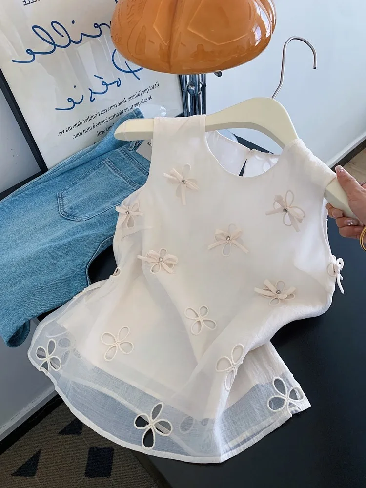 Coreano dolce nodo cinturino allentato lavoro irt donna estate riduzione dell'età unico bellissimo top casual sle vestibilità ampia