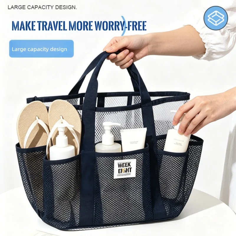 Weekeight Large Capacity Swimming Storage Bag Waterproof Mesh Beach Bag Swimmers Sports Fitness Travel Portable Handheld Dry