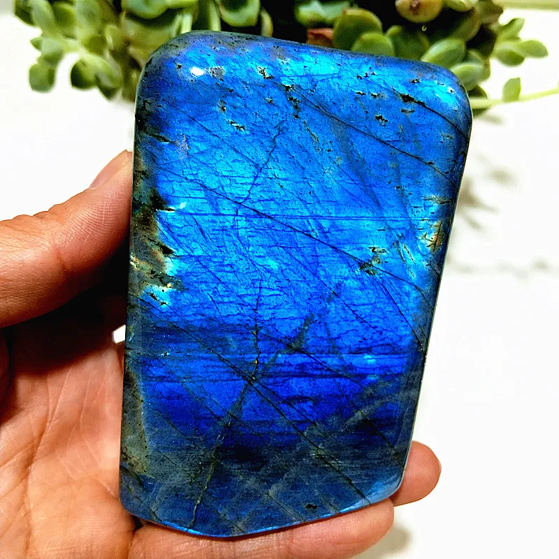 Natural Stone Crystal Blue Labradorite Freeform Reiki Energy Heali Heal Meditation Witchcraft Feng Shui Crystal Room Decor
