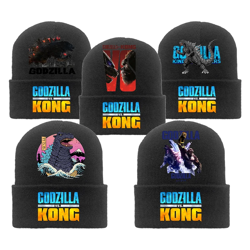 

Godzilla Kong Kids Knitted Hat Movie Cartoon Boy Beanie Hat Outdoor Casual Warm Hundred Take Fashion Soft Knitted Cap Adult Gift