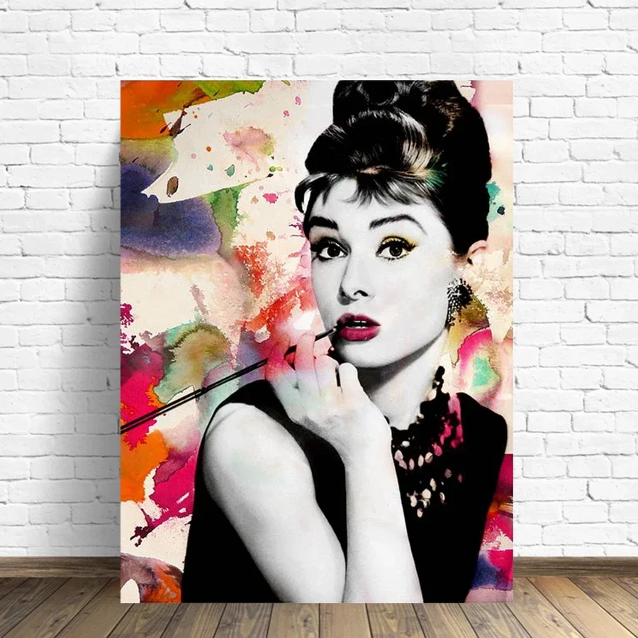 Embroidery Audrey Hepburn 5D Drill Diamond Art Painting Woman Picture Mosaic Rhinestones Cross Stitch Kit Portrait Home Decor