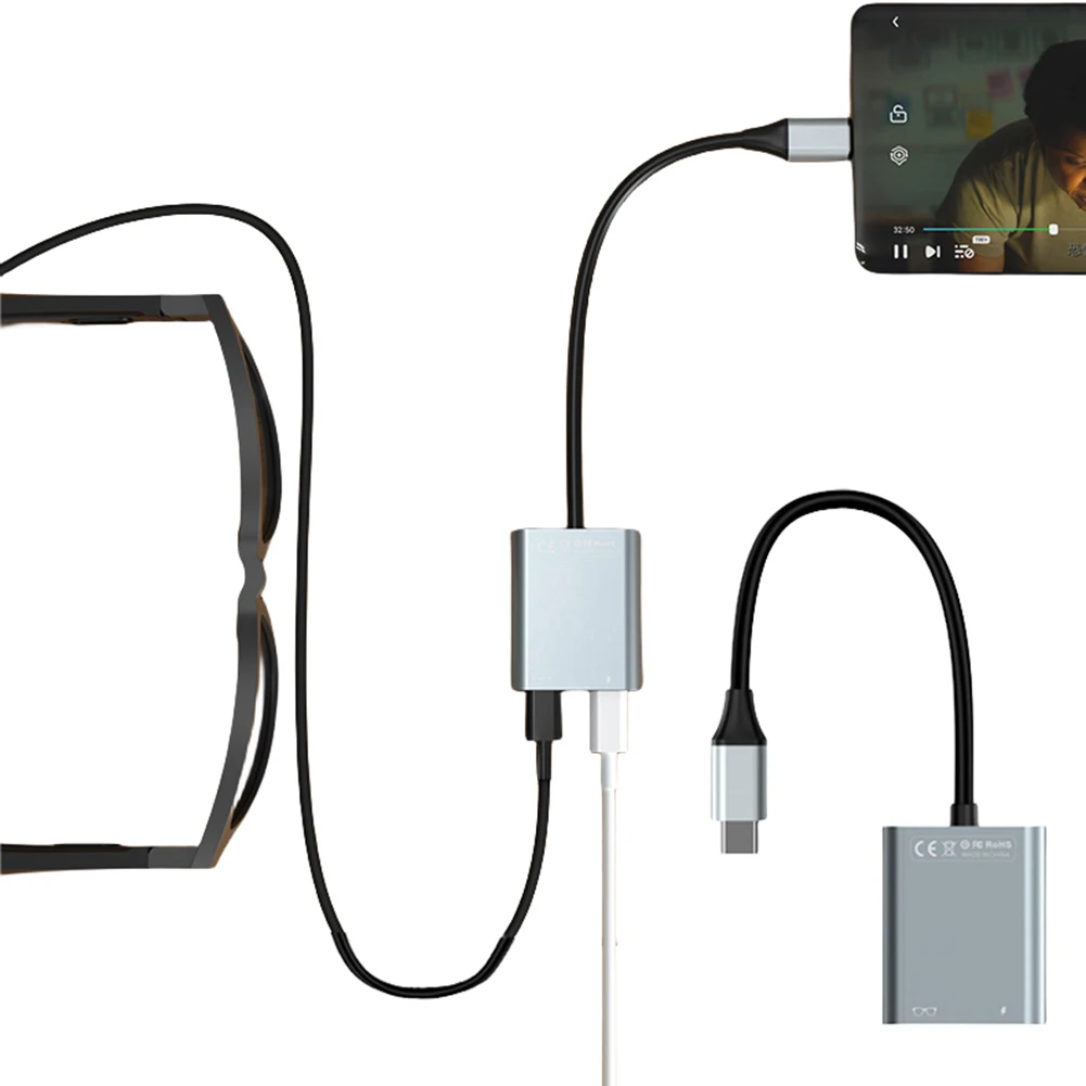 

2 в 1 USB-C-концентратор PD100W и передача данных, док-станция USB C, адаптер 10 Гбит/с Type-c для очков AR, телефона, планшета, ноутбука, ПК