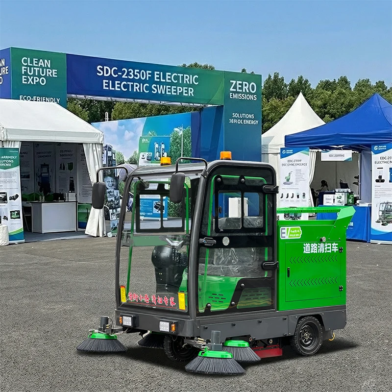 Customized New Ride On Electric Road Sweeper Factory Use Self Propelled City Street Cleaning Battery Motor Sweeping Vehicle