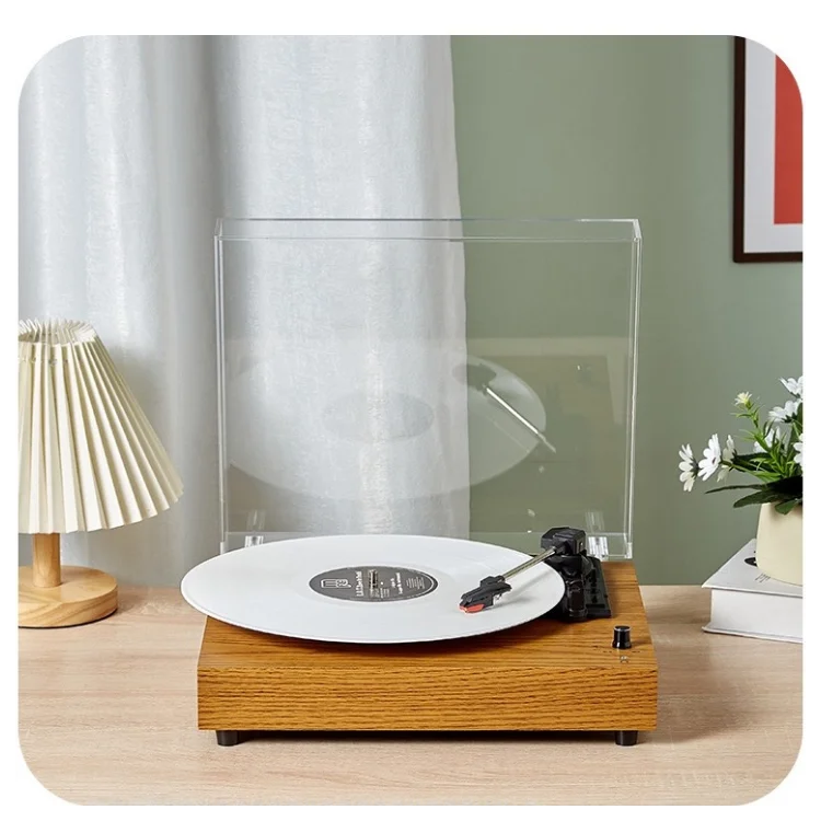 Wooden Bt Wireless Record Player Lp Vinyl Turntable Player Phonograph Aux-in Lint-out with 10w Speaker 3 Speed