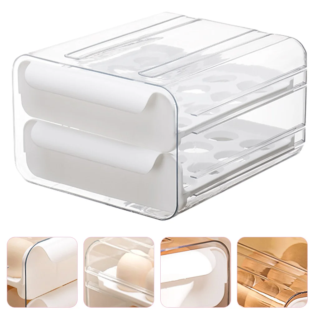 

Stackable Egg Storage Drawer Box Refrigerator Organizer Large Capacity Egg Holder Space Saving Fridge Storage Container Kitchen