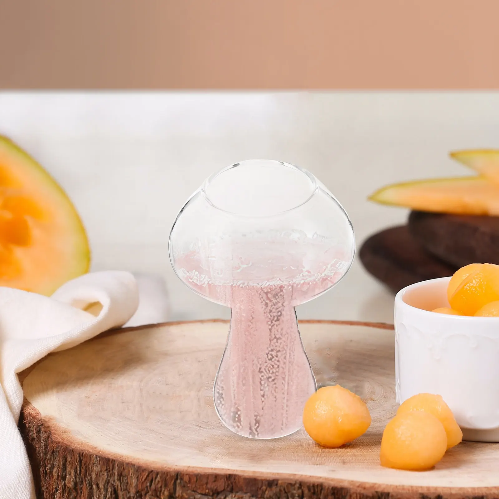 2Pcs Mushroom Design Cocktail Glass Premium Thick Base Stable Drink Cup for Restaurants Homes Bars Banquets Christmas Birthday