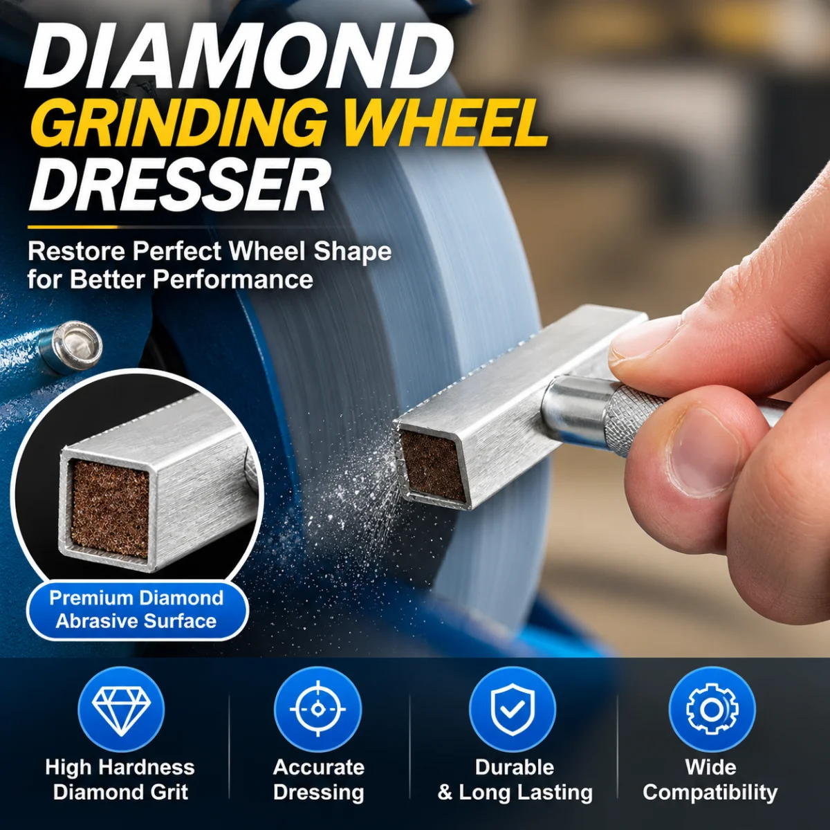 Diamond Grinding Wheel Dresser Sanding Disc Sharpening Stone Thicken Abrasive Tools Bench Grinder Dressing Tool