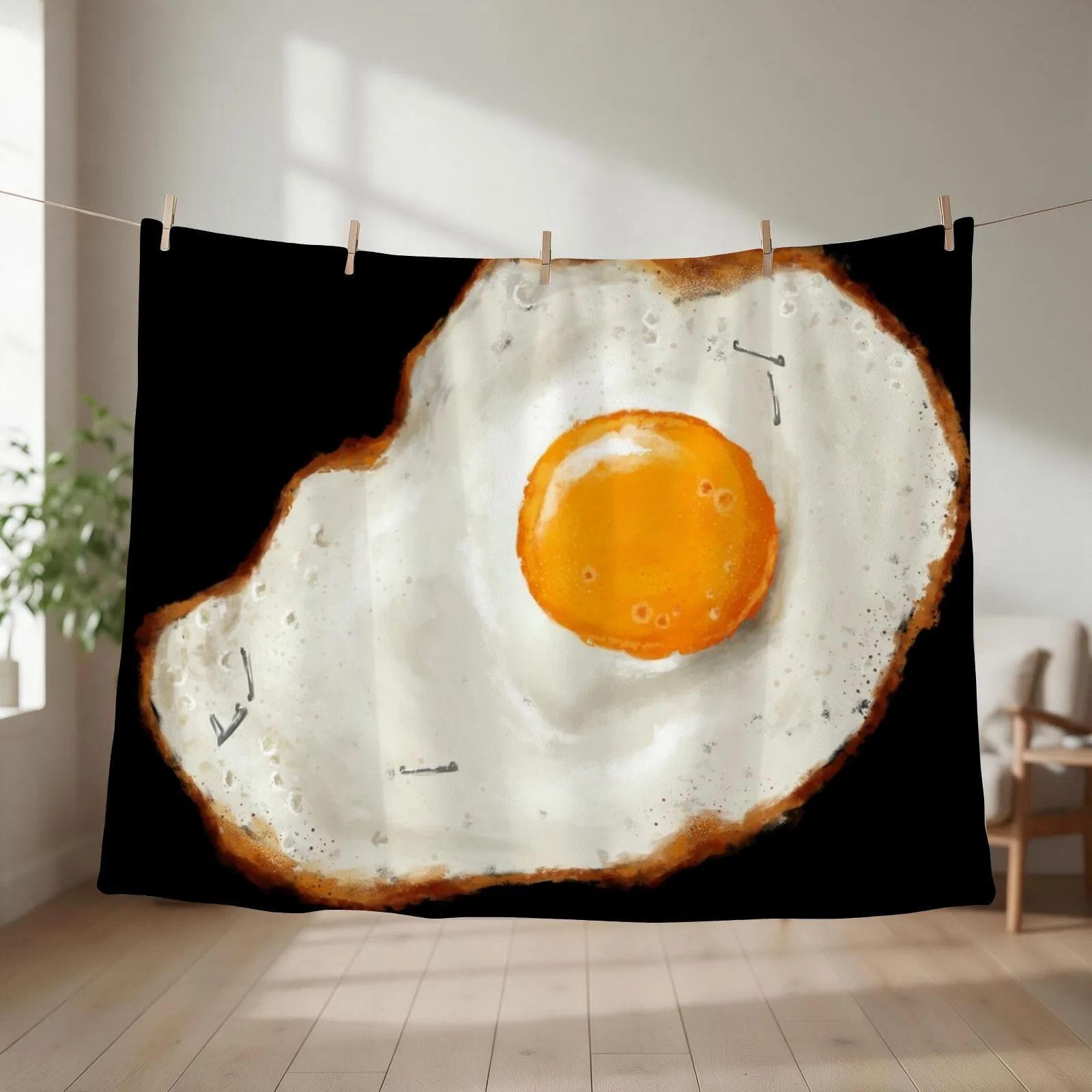 Staple Me an Egg Throw Blanket couch cozy soft plush fuzzy picnic outdoor blanket