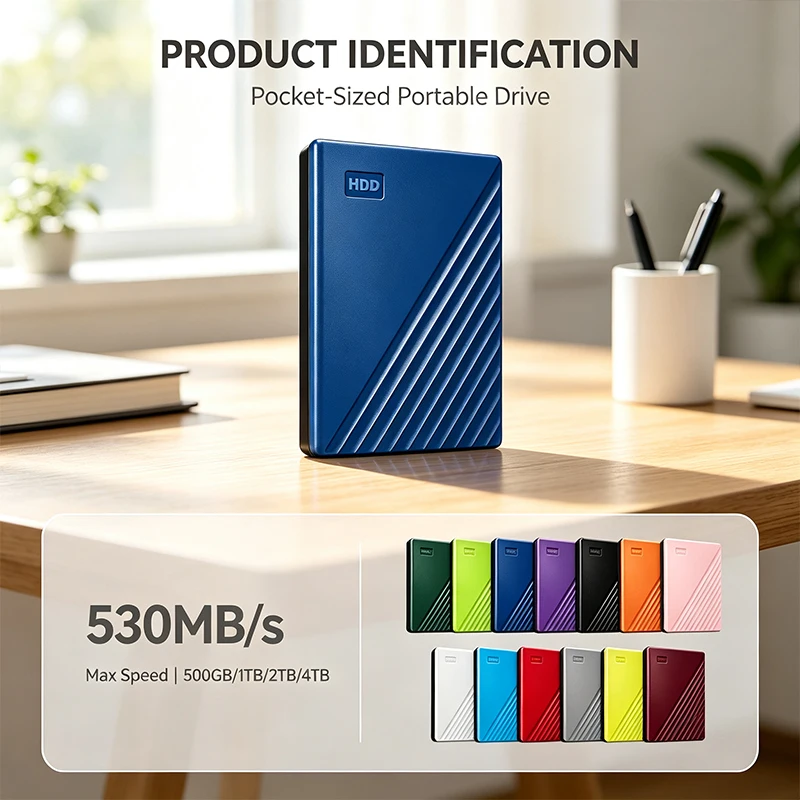 Original NEW Portable External White/Dark Blue/Green Hard Drive USB 3.0 Encrypted Storage Disk 500GB-4TB High Speed for Laptop