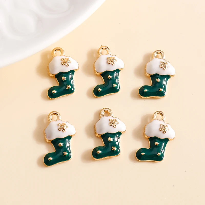 10 teile/los Mix Emaille Weihnachtsbaum Handschuhe Hirsch Charms für DIY Schmuck Machen Anhänger Halsketten Ohrringe Armbänder Handwerk Geschenke – Detail 21