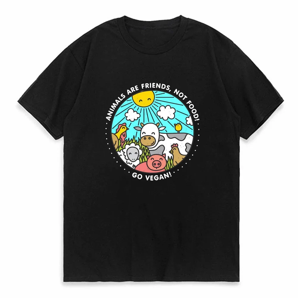

Animals Are Friends Not Food Tshirt Women Harajuku cow print T-shirt Graphic Tshirt for women Tshirt Tee Gift for Vegan Shirt