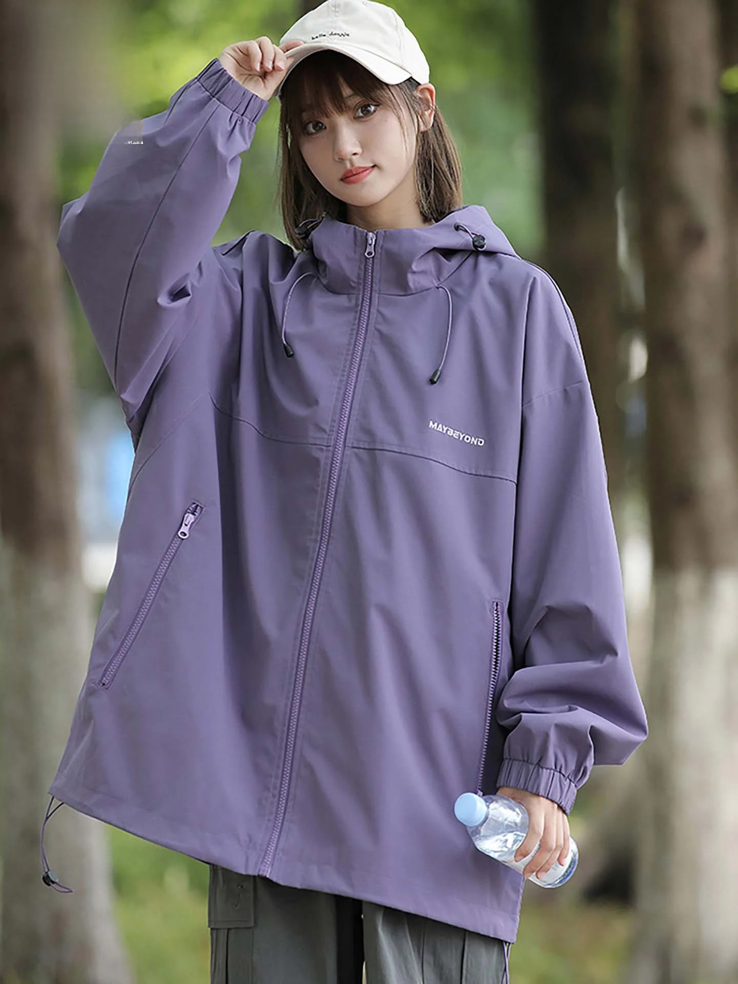 

Куртка Nanilou Spring 2026 унисекс, свободного кроя, с капюшоном, ветрозащитная, водонепроницаемая, повседневный стиль, из полиэстера