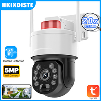 4K 5MP Tuya Smart Life Wifi PTZ IP Camera 20X Optical Zoom Video Surveillance Camera Outdoor Auto Tracking  Security Protection