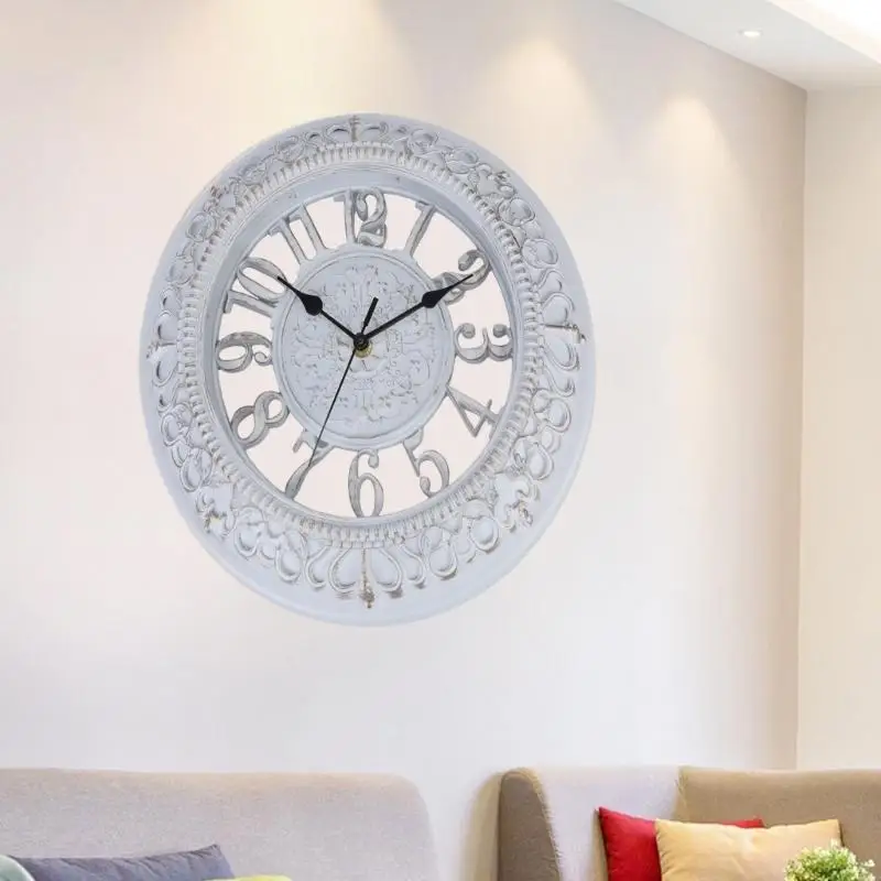 62KD Antique Battery Operated 12inch Round Wall Clock for Vintages Inspireds Interior Room
