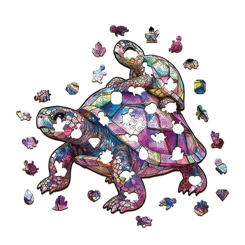 

108/168 шт. деревянная головоломка в виде черепахи, головоломка неправильной формы, игра для снятия стресса, подарки на день рождения, Рождество, забавные развивающие игрушки