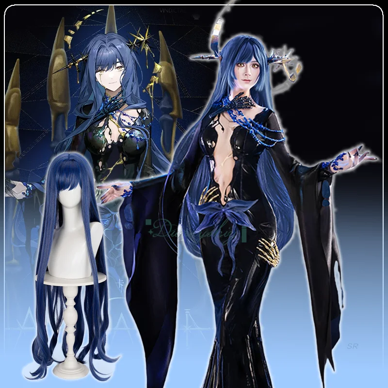 

Реверс игры: 1999 Арканов, карнавальный костюм, черное плотное платье «рыбий хвост», аксессуары для парика, полный комплект, Хэллоуин, карнавал, вечеринка для женщин