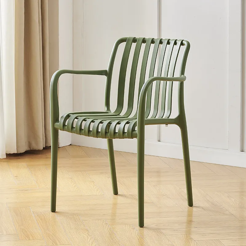 Stackable Trendy Dining Chairs Armrest Outdoor Blue Bedroom Chairs Nordic Garden Ensembles De Meubles De Jardin Furnitures