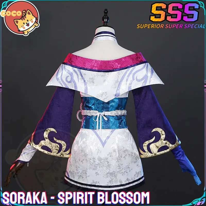 CoCos-SSS Game LOL Soraka Spirit Blossom Cosplay Costume Game Cos LOL Cosplay Seer Soraka Costume and Cosplay Wig