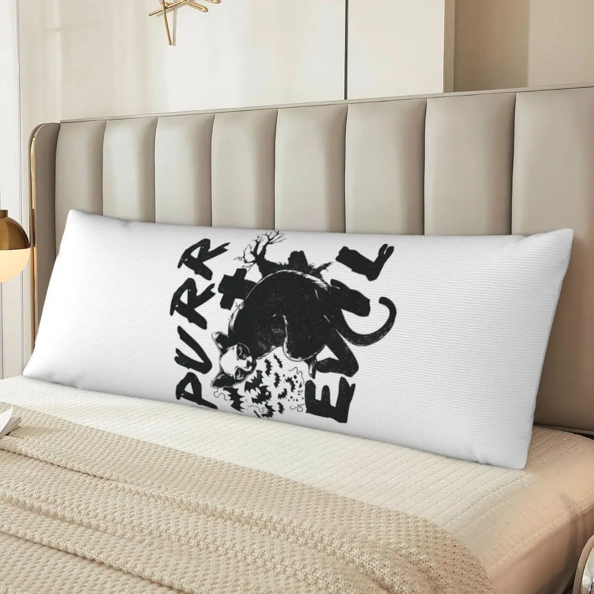 Purr Evil-funda de almohada rectangular, funda de cojín, decoración de poliéster, cama, comodidad para el hogar