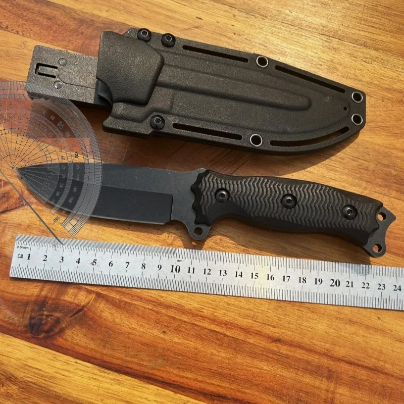 Heavyweight Tactical Pocket Knife Full Tang Fixed Blade Knife Combat Military Knives Survival Self Defense Tool with Sheath