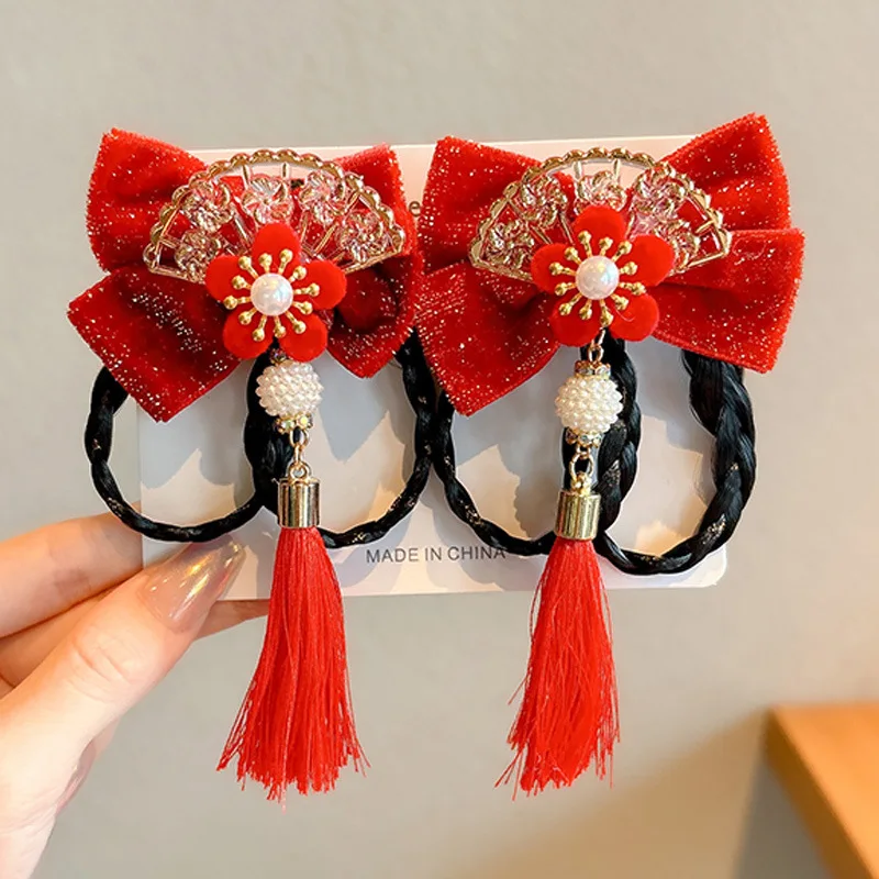 

New Year's Small Gifts for Children, New Year's Greetings Headwear, Bow Hair Clips, 2026 New Style Tassel Small Clips, Children's Gifts