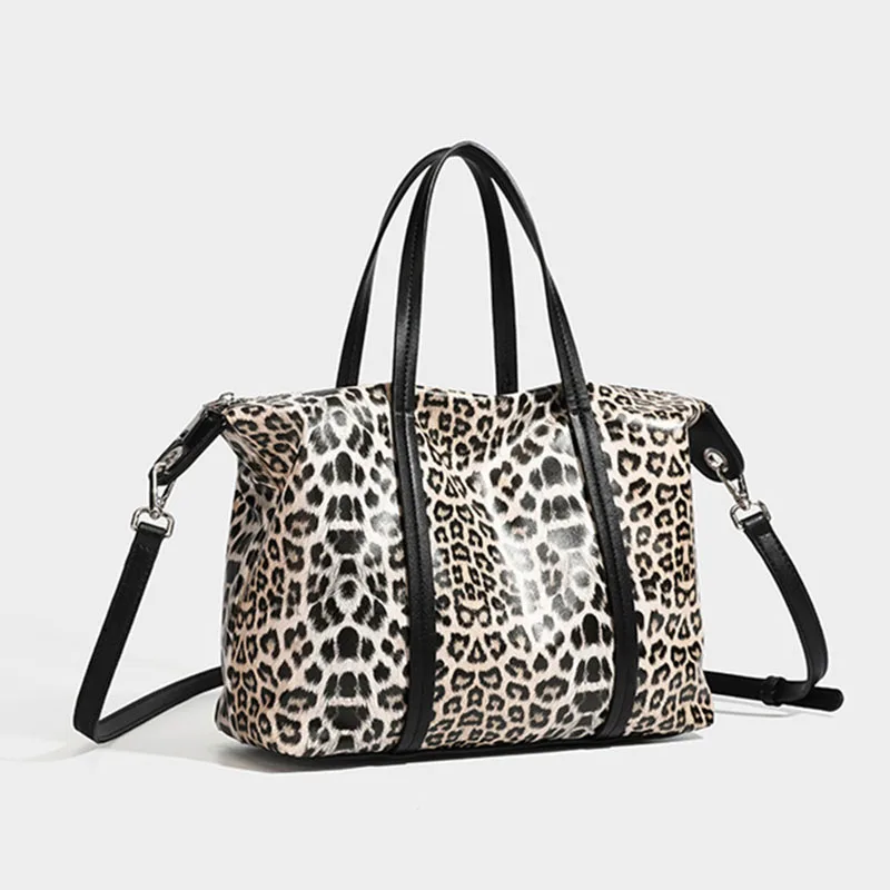 XMESSUN Luxury Leopard Print Tote Bag for Women 2026 Luxary New PU Printed Large Capacity Underarm Shoulder Bag Designer Handbag