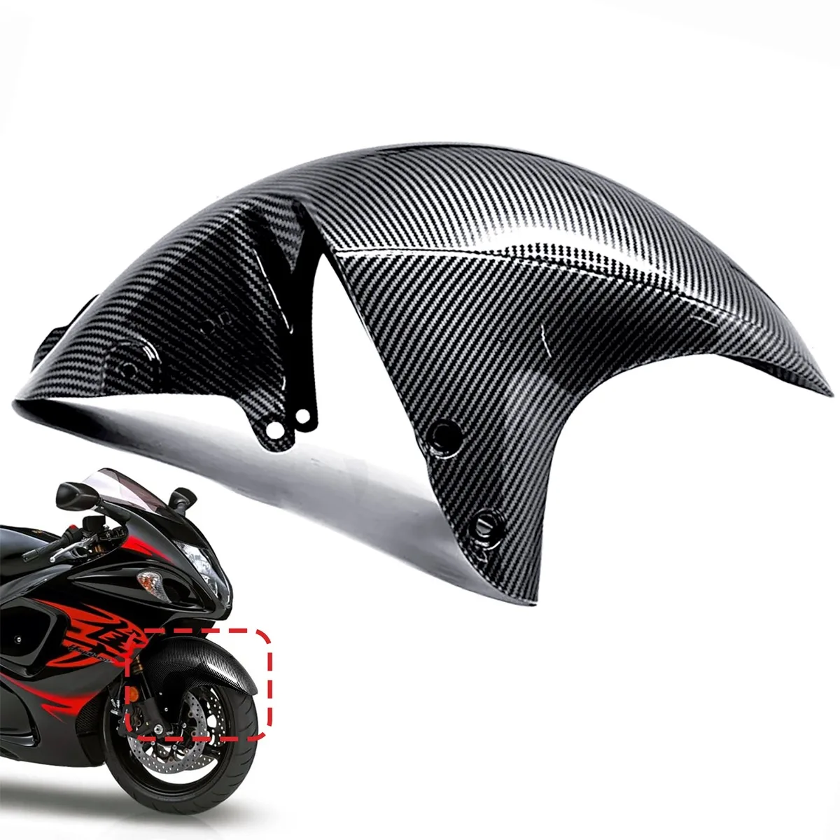 Carbon Fiber Pattern Front Mudguard Tire Cowling Cover Fairing Fender for suzuki hayabusa gsx 1300 r gsx1300r 2008 -2020