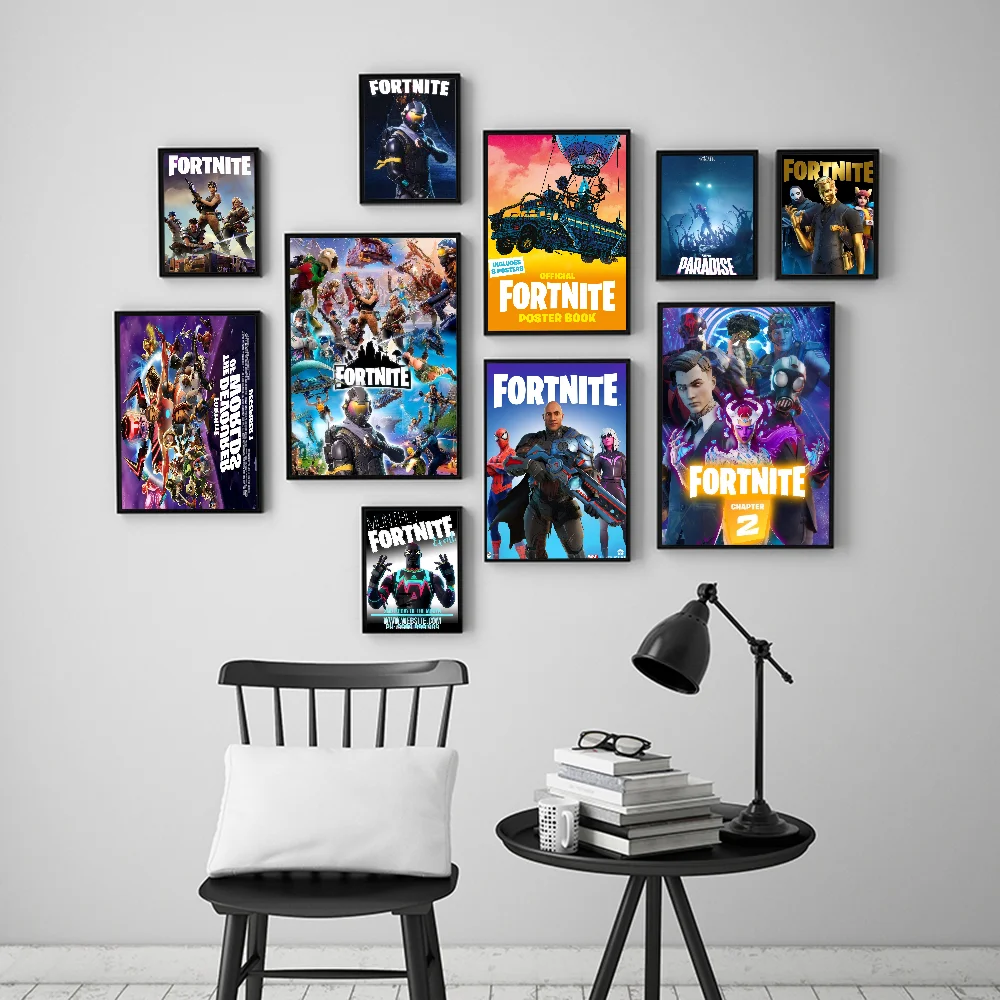 F-Fortnites Hot Game Poster Classic Vintage Posters HD Quality Wall Art Retro Posters for Home Room Wall Decor